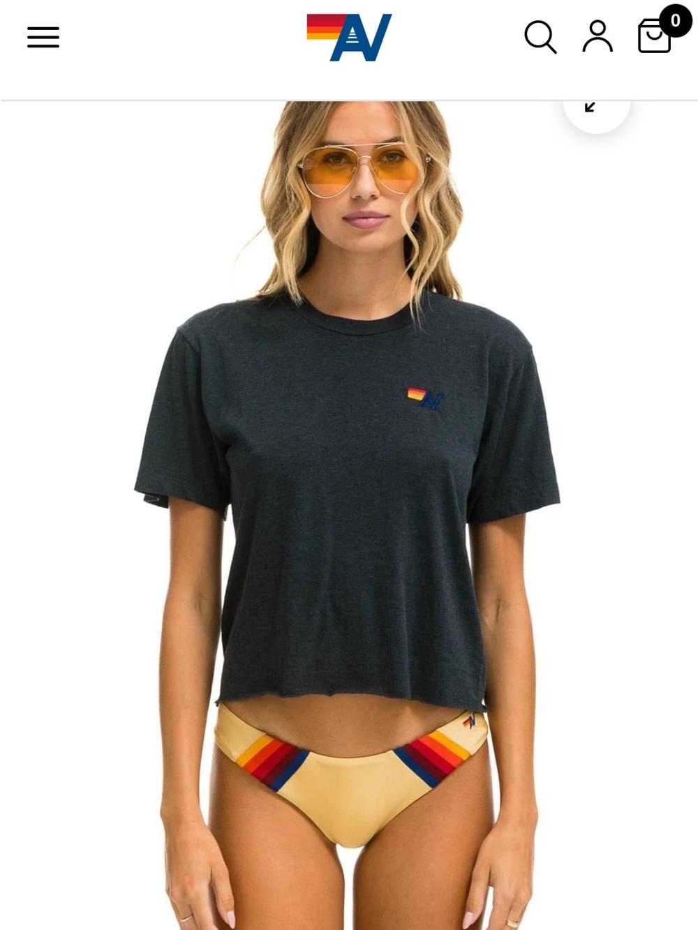 Aviator Nation Basic Boyfriend Tee Charcoal